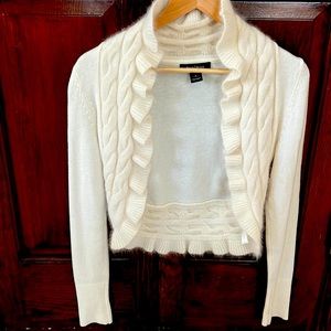 White House Black Market cropped ruffle cardigan